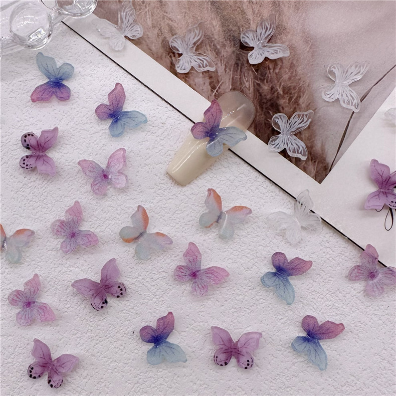 바람 요정부 입체 나비 스마트 입체 매직 컬러 투명 수지 컬러 그라데이션 나비 네일 쥬얼리 도매