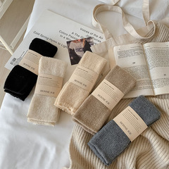 Beige piles of socks for women winter Japanese style Lolita solid color jk calf socks thickened warm long wool socks