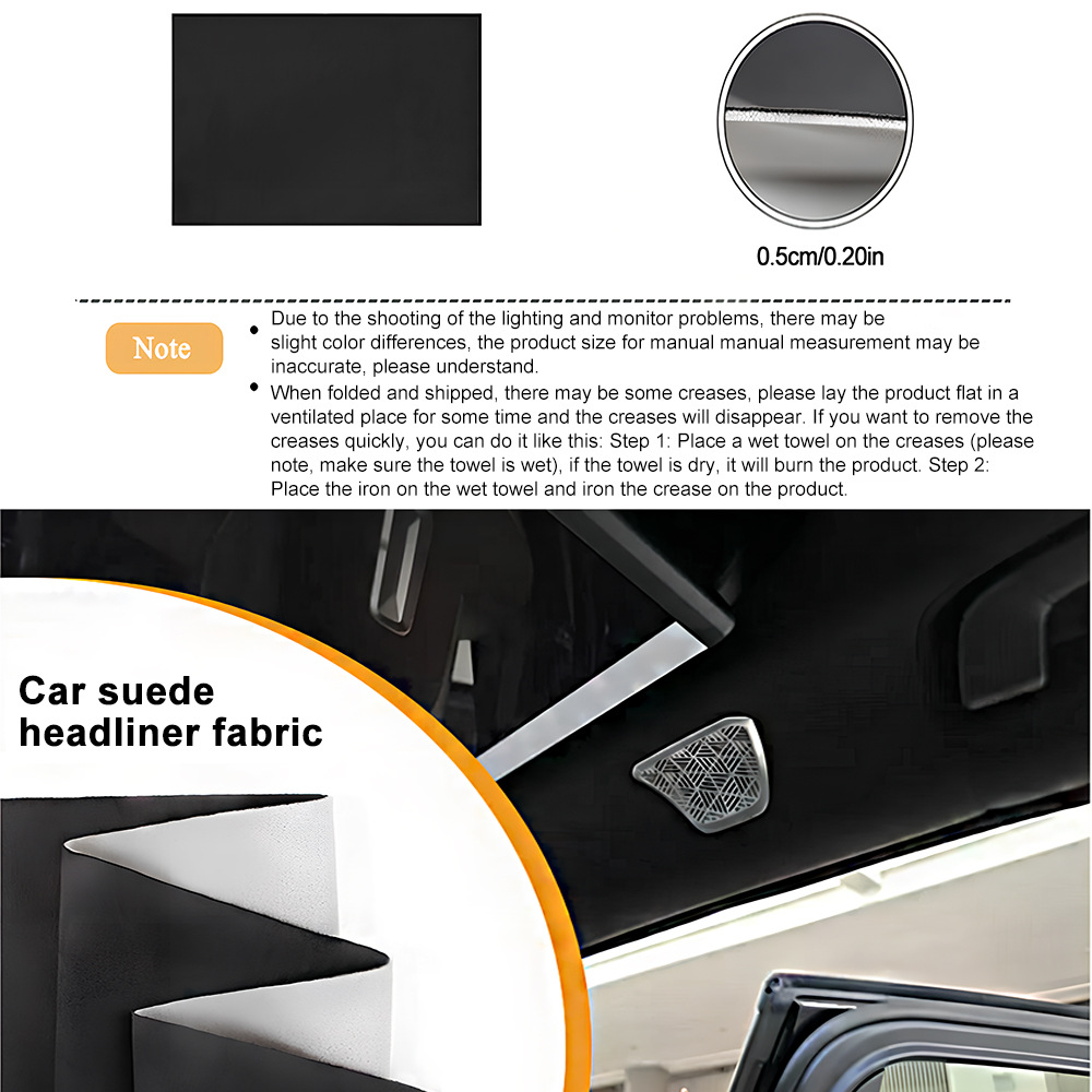 Cross-Border 5mm Car Roof Composite Sponge Velvet Fabric Child Safety Seat Car Fabric Car Roof Fabric Repair and Modification