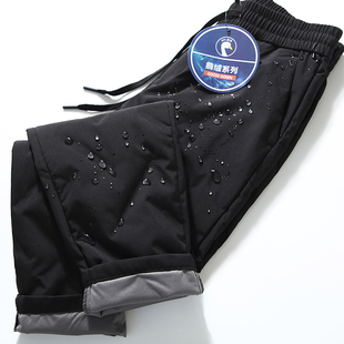 Heavy recommend! Goose down! Separate warehouse pressure glue! 2023 men's lightweight warm casual straight down pants trousers