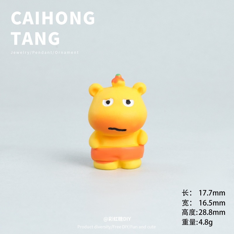 树脂卡通实色水豚噜噜公仔 创意造景配件DIY饰品钥匙配件混装批发|undefined