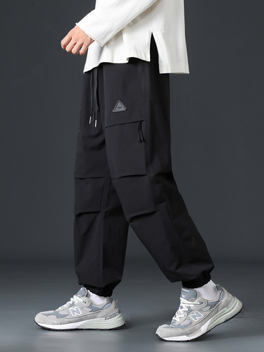 Workwear pants for men, spring and autumn new style streetwear casual pants, American retro functional paratrooper pants, personalized fashion drawstring pants