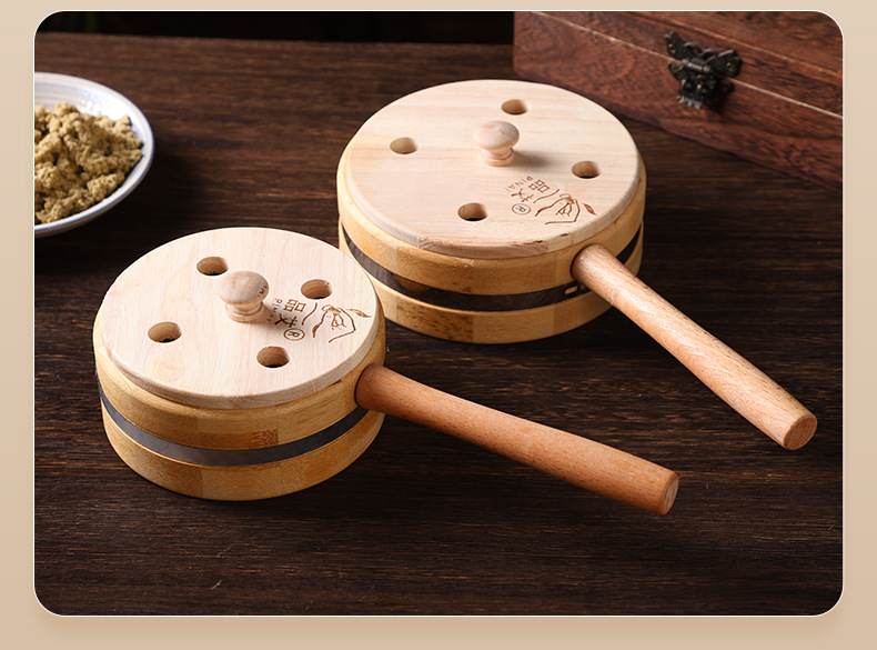 Bamboo Moxibustion Box Portable Ginger-Partition Moxa Burner with 500g Stone-Ground Moxa Wool for Home Warming Therapy preparation