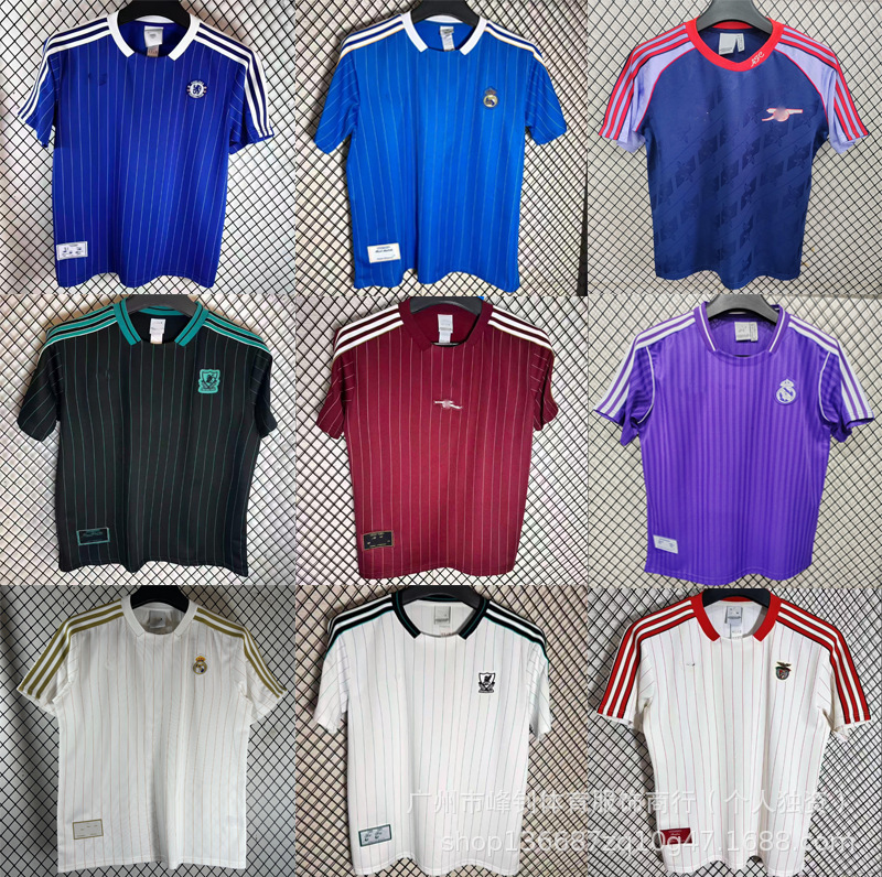 Football Jerseys, Retro Casual T-Shirts, Copenhagen Real Madrid Style, Cross-Border Factory Wholesale