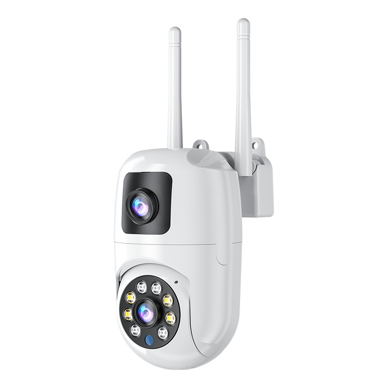 Máquina de bola de cámara fija de alta definición de 360 ° panorámica de monitoreo inteligente de doble lente al aire libre