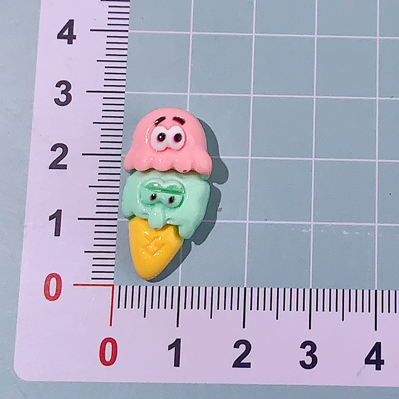 Nuevo SpongeBob pie estrella diy accesorios de resina pegamento crema caja de teléfono móvil adornamiento de pelo agujero agujero botón de zapato llavero