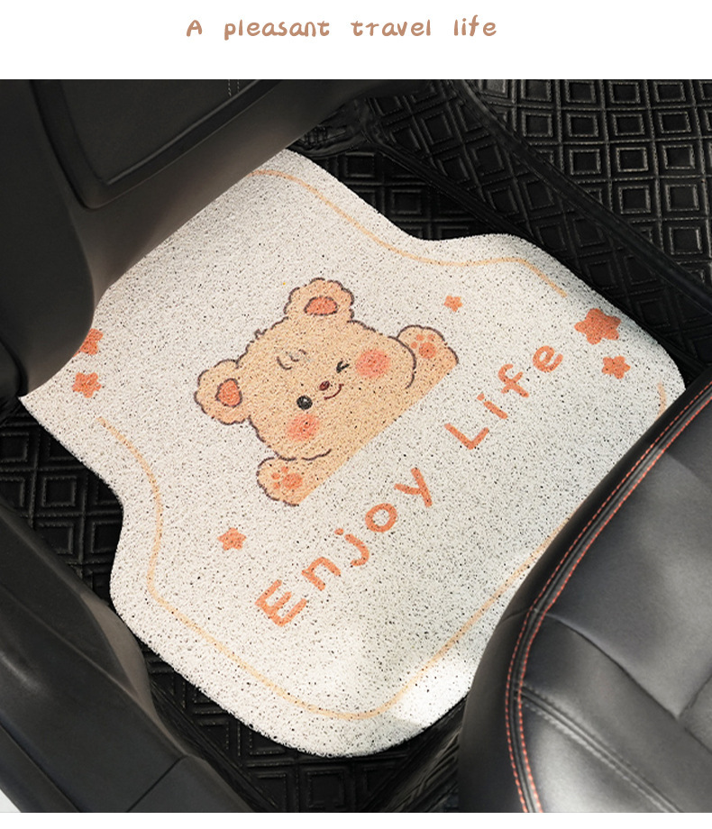 Blue Rain original car floor mats, featuring cute cartoon designs, suitable for women, and designed for universal use in cars; they are dirt-resistant, wear-resistant, and provide a comfortable interi