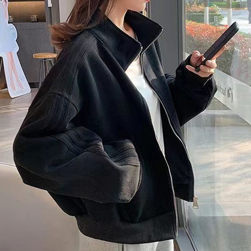 短款运动外套女2025新款秋冬小个子夹克开衫慵懒风棒球服上衣女|undefined