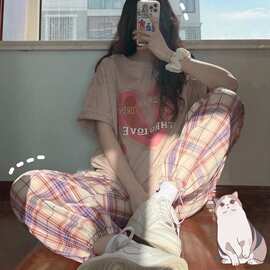 夏季洋气可盐可甜俏皮网红炸街轻熟风学生少女穿搭阔腿裤两件套装