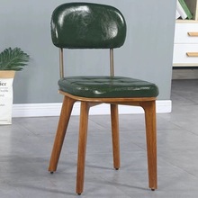 北欧实木餐椅家用网红ins简约椅子复古甜品店咖啡厅商用靠背凳子