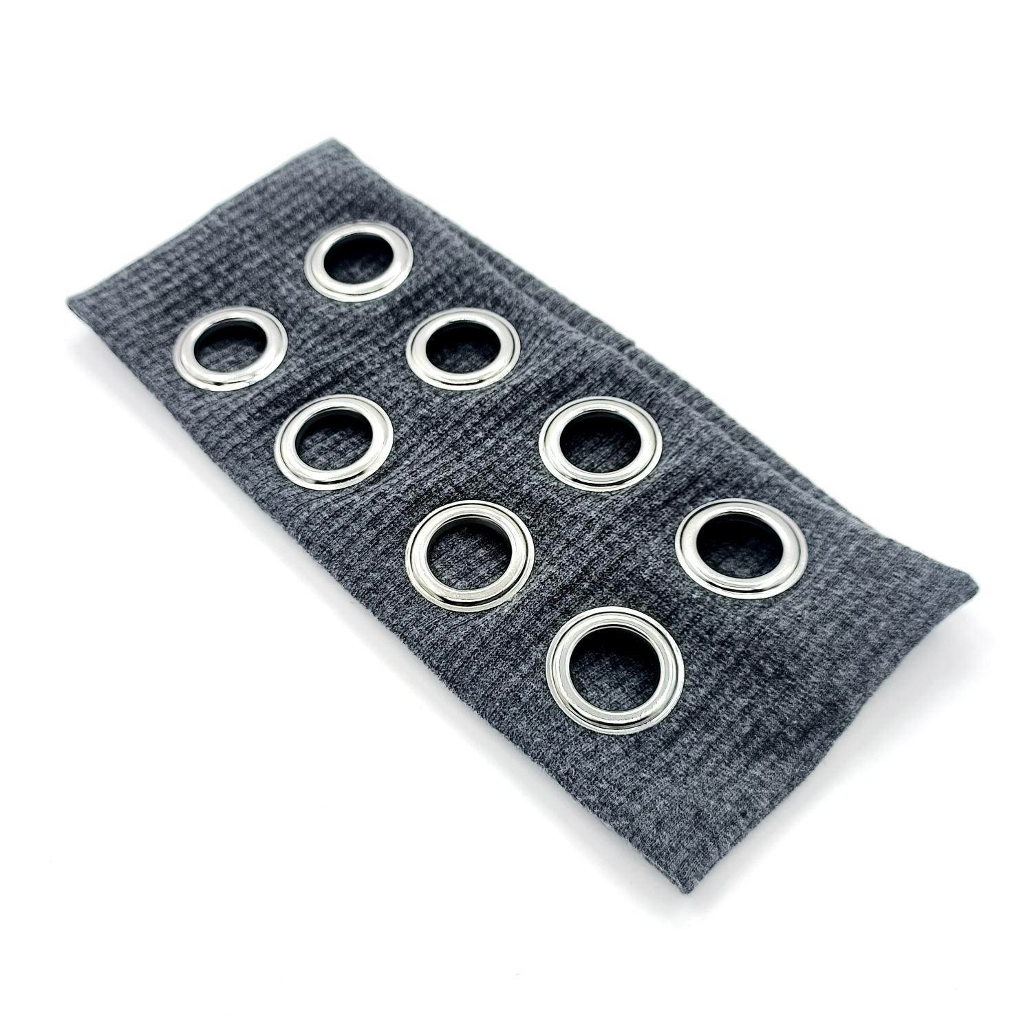 HW241201-20x8cm针织布+8气眼朋克风钉釦头带-