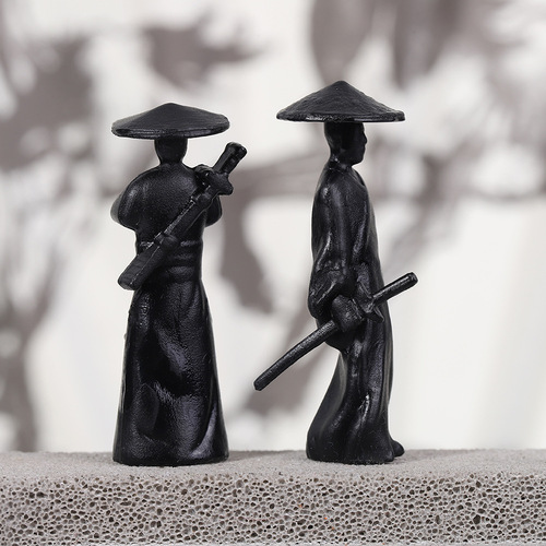 Ancient Style Martial Arts Hero Car Center Console PVC Ornament Car Display Decor Martial Arts Swordsmanship Figure Hand Puppet