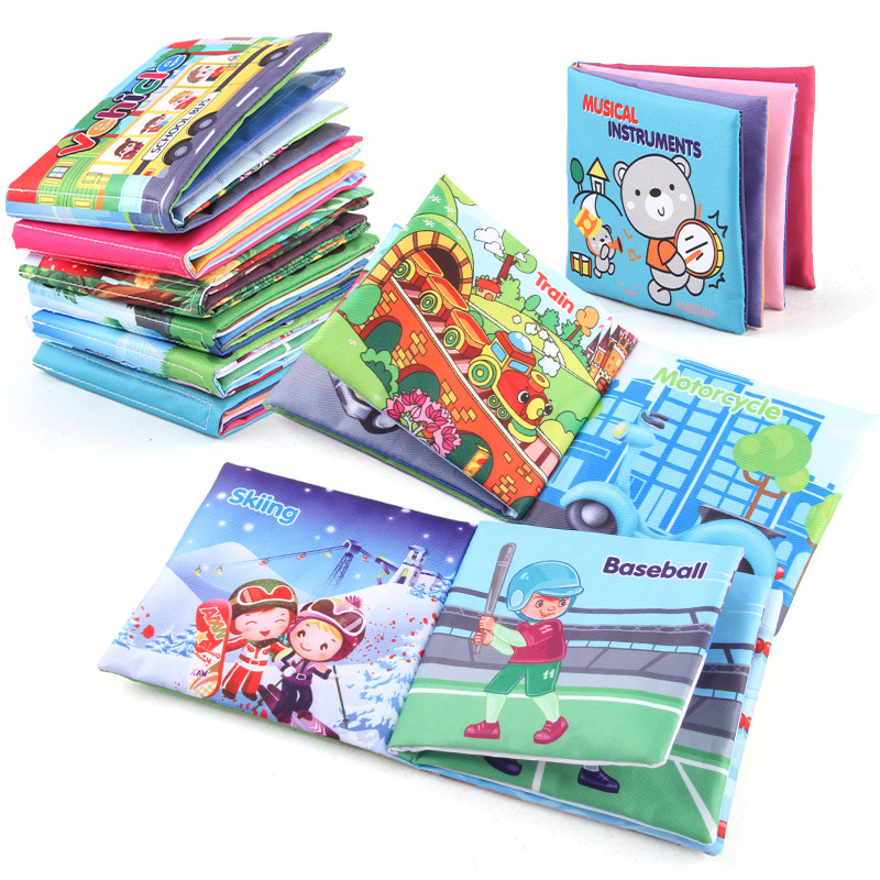 Rompecabezas de ciencia y educación para niños con papel de timbre libro de tela de educación temprana lavable sin desvanecimiento sin desgarro libro de tela de Palma de bebé tridimensional