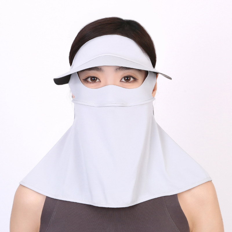 2024 verano nuevo sombrero máscara solar para mujeres conductor máscara anti-UV de cara larga cara de sombra de sol Gini