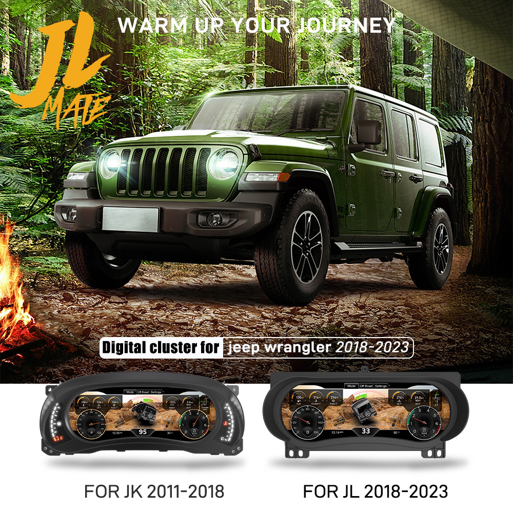Suitable for Jeep Wrangler Jl2018-2023 Full Lcd Dashboard, Non-Destructive Direct Plug-In Multi-Function Lcd Instrument