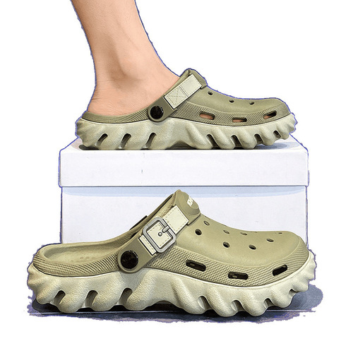 Men's Outdoor Slip-Resistant Summer Cap Toe Sandals with New Outer Wear Dual-Use, Fujian Big Hole Shoes