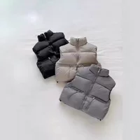 Новый детский хлопковый жилет для детей старшего возраста, жилет с воротником-стойкой для мальчиков и девочек, утолщенный бархатный верхний жилет.