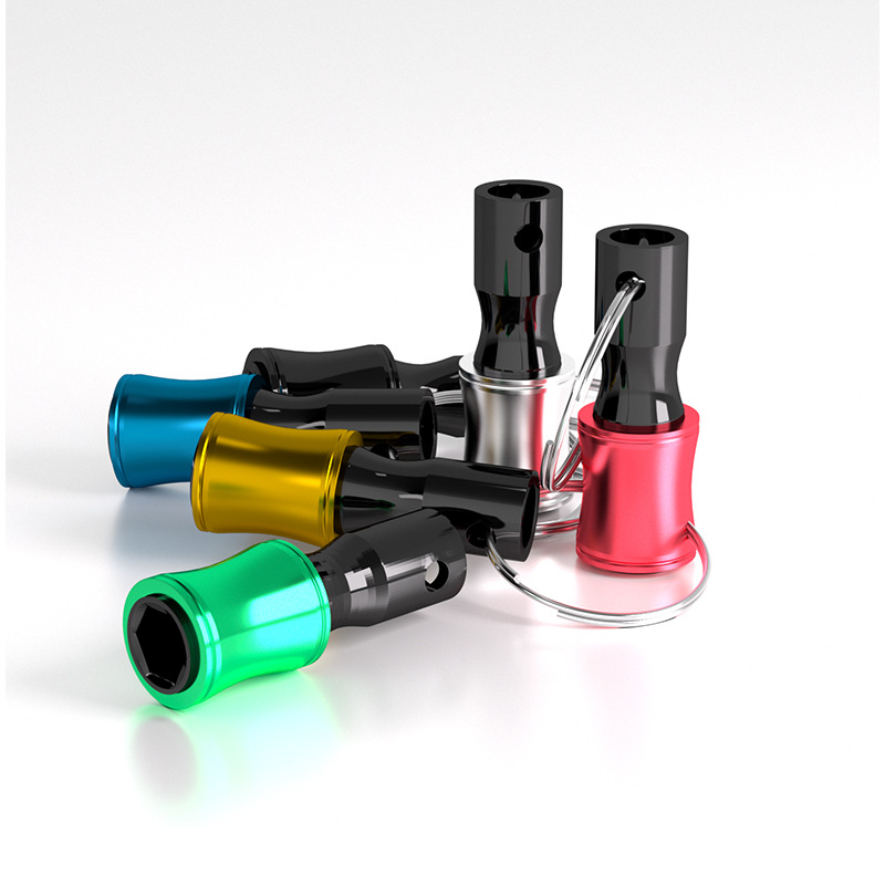 6-Piece Color llavero varilla de conexión lote cabeza varilla de conexión traje de mosquetón 1/4 mango hexagonal broca de almacenamiento biela