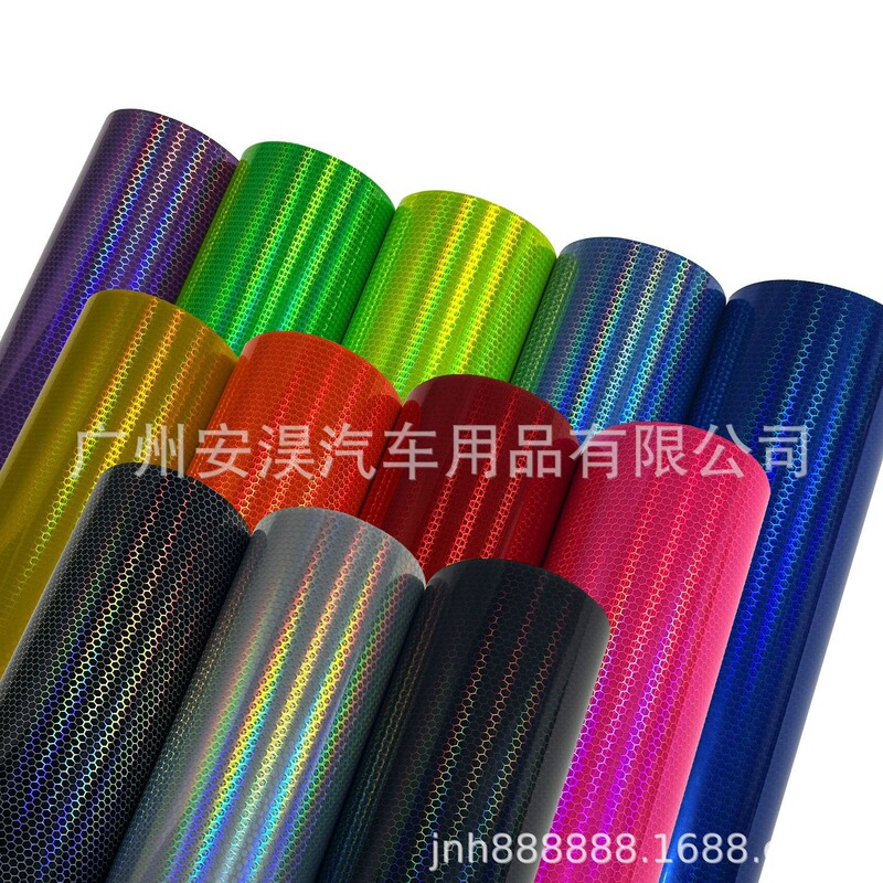 30x 120 car headlight film laser honeycomb transparent headlight color change film grid rainbow car light color change film 12 colors