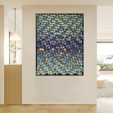 木块立体金色莫物装饰画酒店会所高端艺术装置画现代轻奢墙面挂画