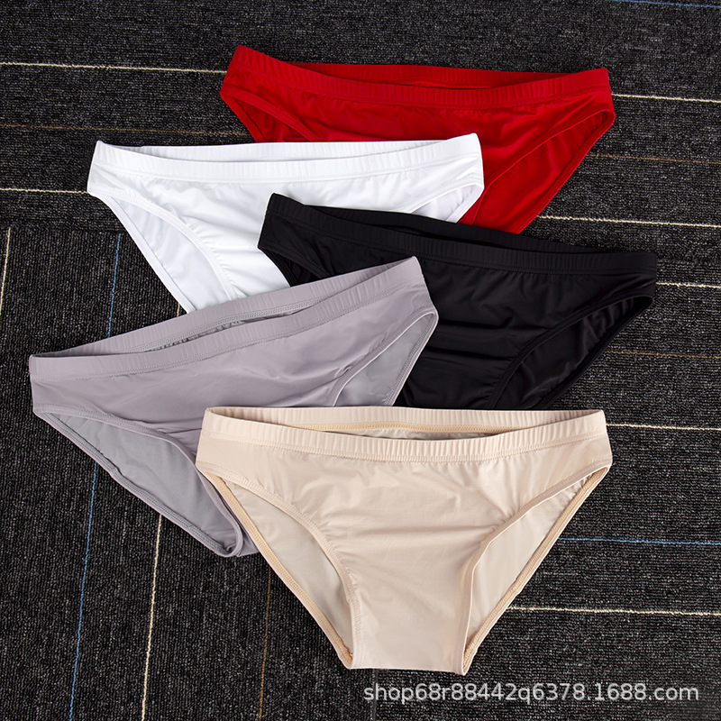 Men's briefs sexy underwear breathable comfortable triangle ice silk low waist new student sexy ultra-thin underwear head