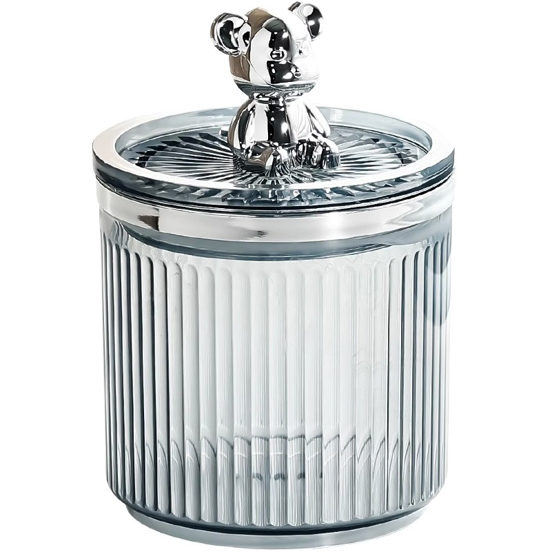 Luz de lujo multifuncional hisopo de algodón cosmético caja de algodón caja de almacenamiento hogar sellado frasco tubo de almacenamiento caja de hilo dental