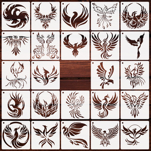 Cross-border Amazon Phoenix Bird Template Painting Template Spraying Hollow Template
