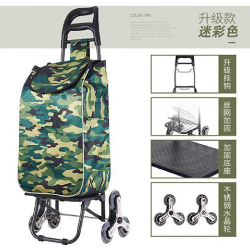 Carrito de compras de verduras, carro de escaleras doméstico, carro de mano, carro de compras plegable portátil, carro de tracción ligero de mercancías