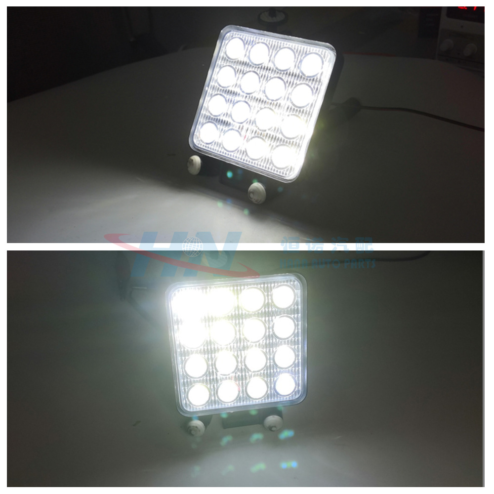 Suministro de fábrica luz de trabajo cuadrada coche luz de trabajo cuadrada luz de trabajo 16LED