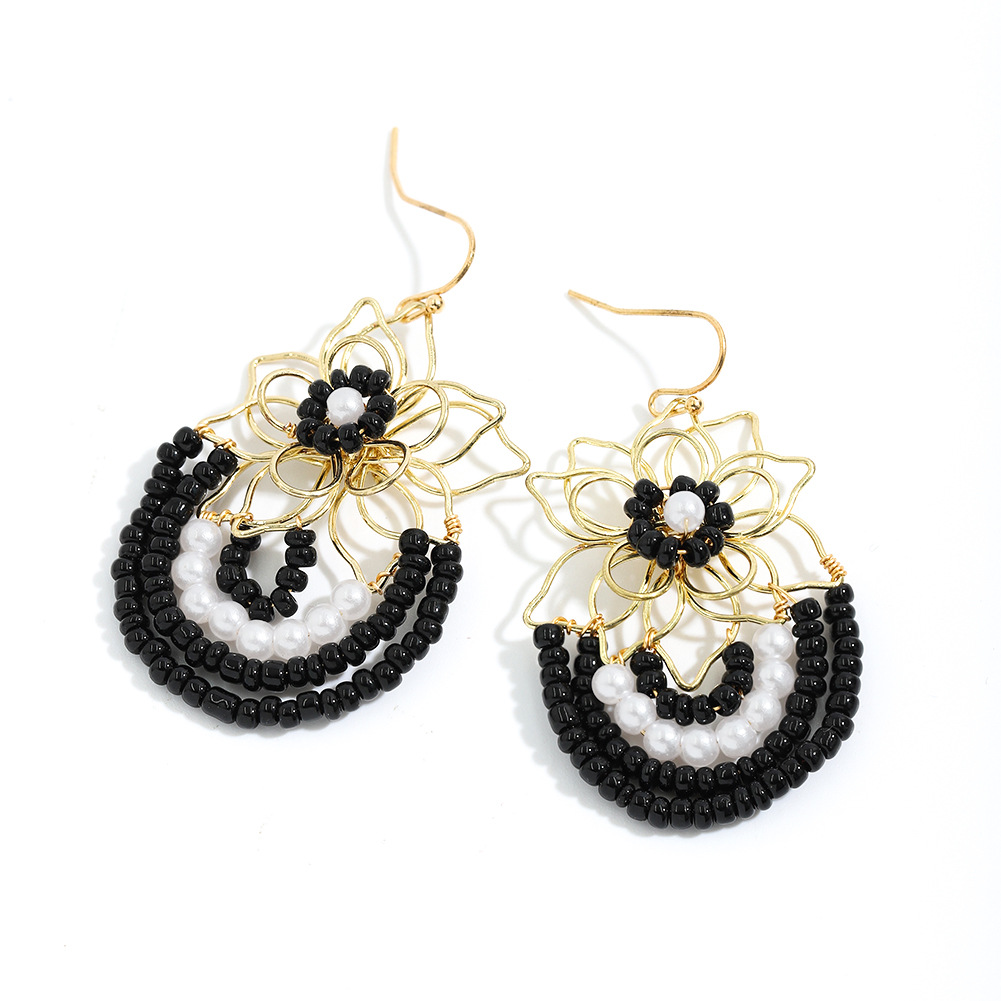 Pendientes De Flores Tejidas A Mano De Moda Bohemia display picture 34