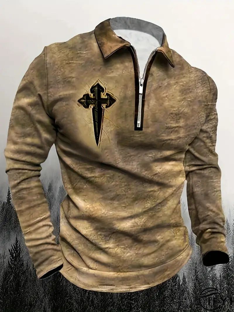 Camisa POLO de manga larga clásica de todo fósforo para hombre otoño nuevo suéter cálido con cremallera MB14