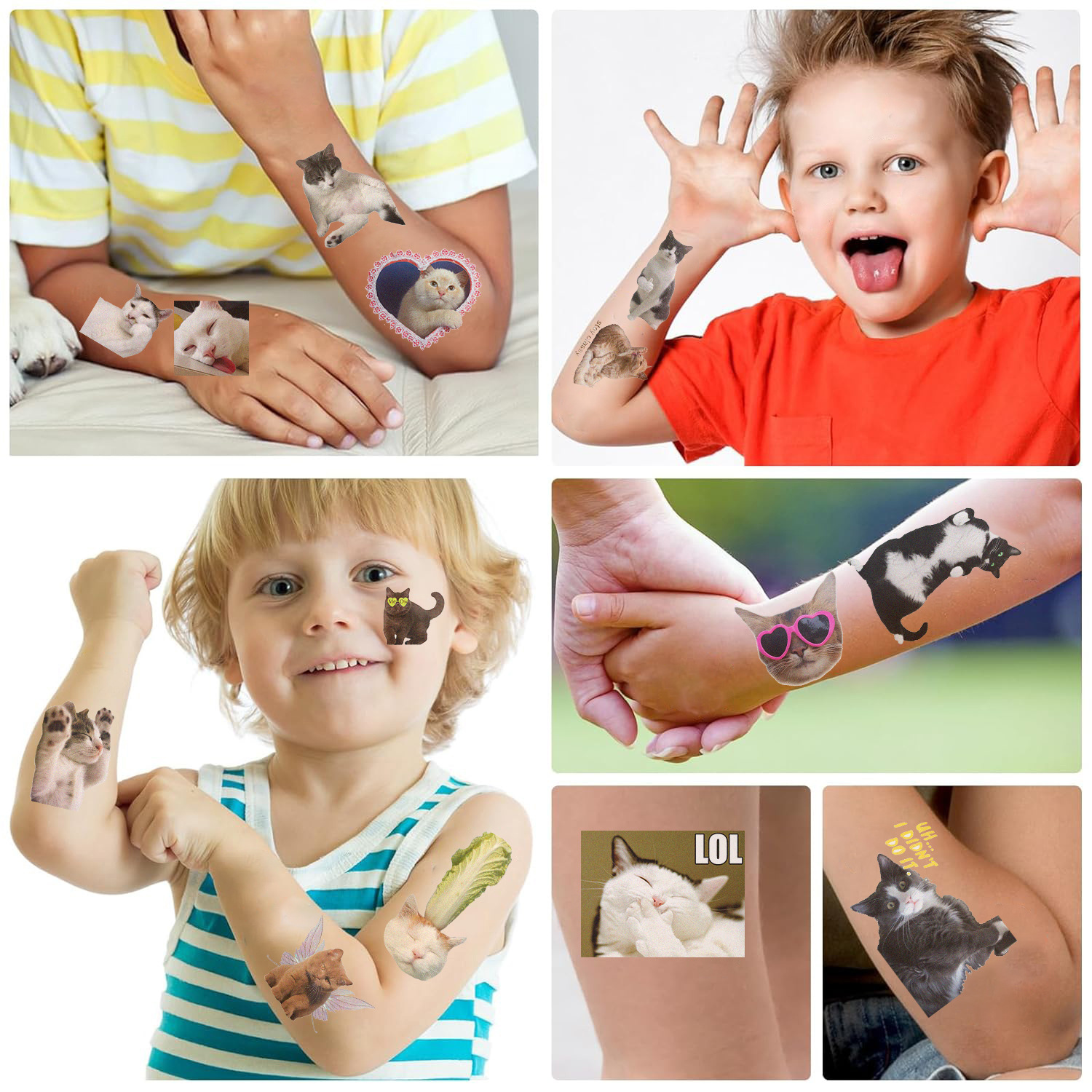18g Weight tattoo stickers Event & Party Supplies 10 PCS/Package Quantity Holiday, Party Occasion Transfer decal Material Cat Pattern Cat Transfer Decal Tattoos & Body Art 10 PCS/Package 7
