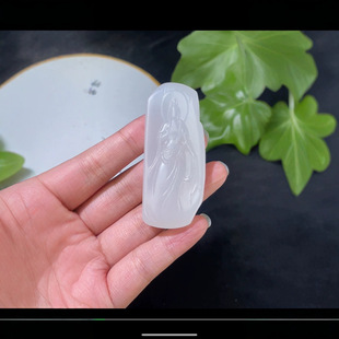 Jin Yu Tang Xinjiang [no phase Buddha] exquisite Hetian jade suet white oil pimple hand push oil jade delicate
