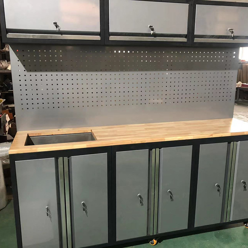 厂家供应五金加厚重型工具柜带洗手盆  多功能移动汽修工作台抽屉