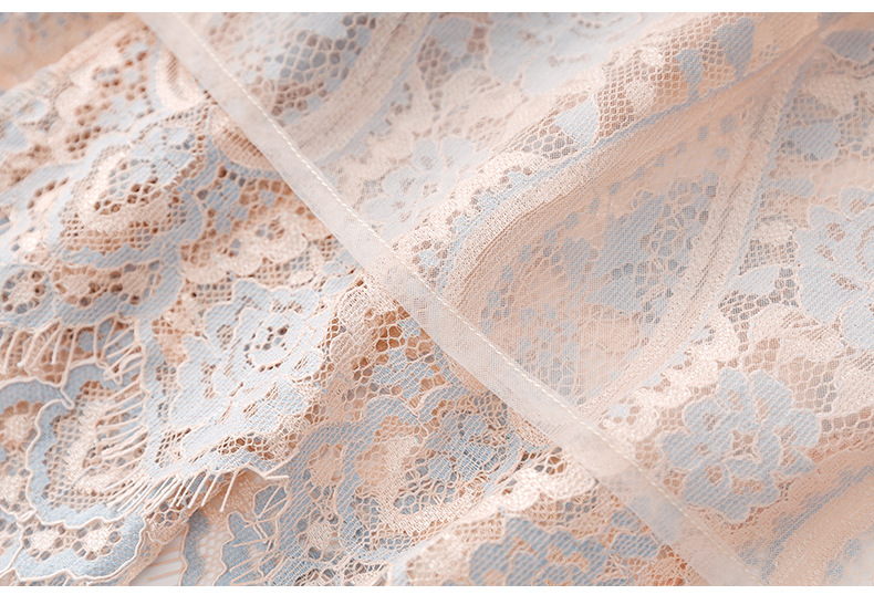 Áo sơ mi ren jacquard phong cách Pháp thanh lịch tay dài — Màu hồng chi tiết 26