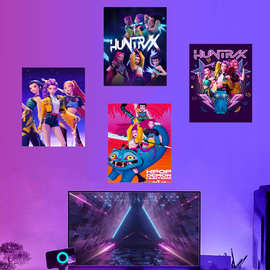 猎魔女团客厅背景墙面装饰画芯油画布无框画韩国女团idol油画布