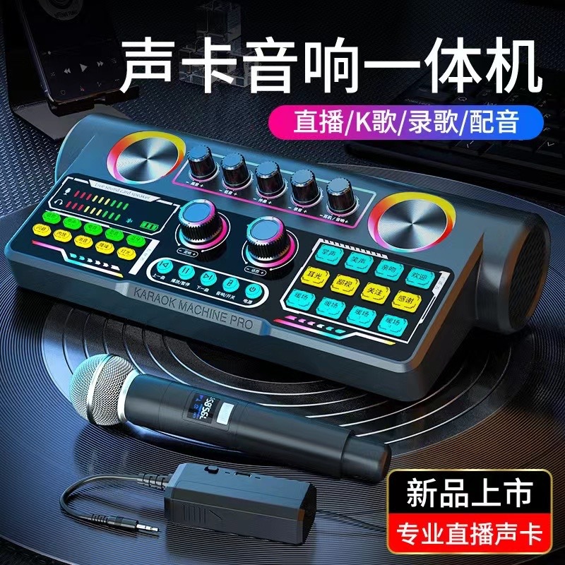 S900 New Product Live Stream Sound Card Audio All-in-One Bluetooth Speaker Outdoor Indoor Square Dance Karaoke Dedicated