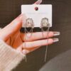 Long silver needle, design universal earrings, silver 925 sample, internet celebrity, trend of season