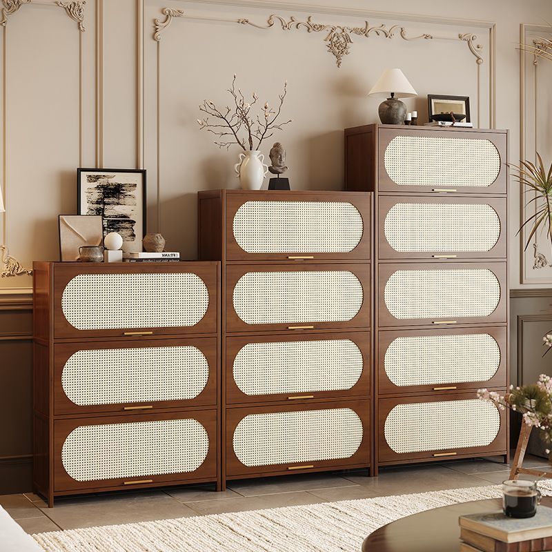 Retro Cabinet Simple Floor-Standing Storage Rack Living Room Household Dust-Proof Storage Bookshelf Multi-Layer Storage Cabinet Wall Cabinet