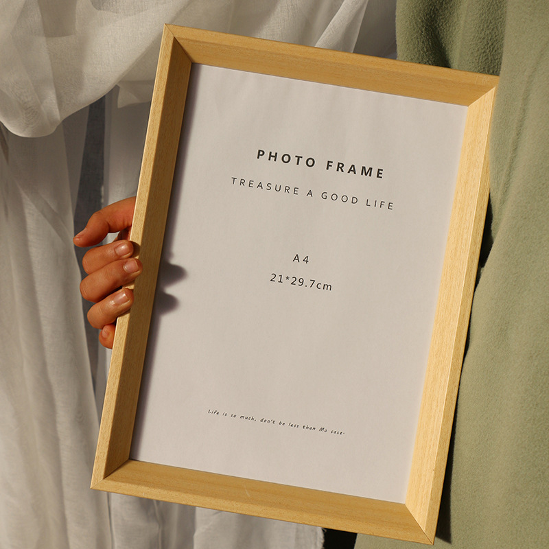 Solid wood photo frame wall-mounted simple A4A316 inch 18 20 24 36 poster picture frame mounting decorative photo frame