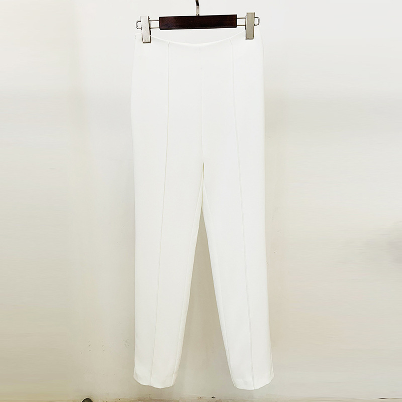 GraceChic GraceChic 2025 New European American Style Ostrich Real Feather Perm Rhinestone Green Fruit Collar Blazer And Trousers Set_voghion.com