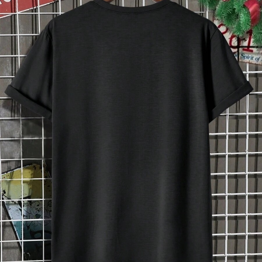 2024 Fun Christmas Series 3D Impresión digital Camiseta de manga corta transpirable de malla suelta de verano para hombre