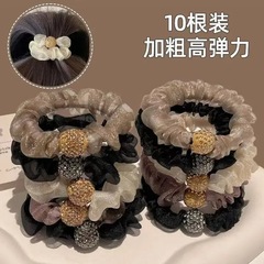 扎头发发绳洋气头花网纱褶皱发圈耐用发饰