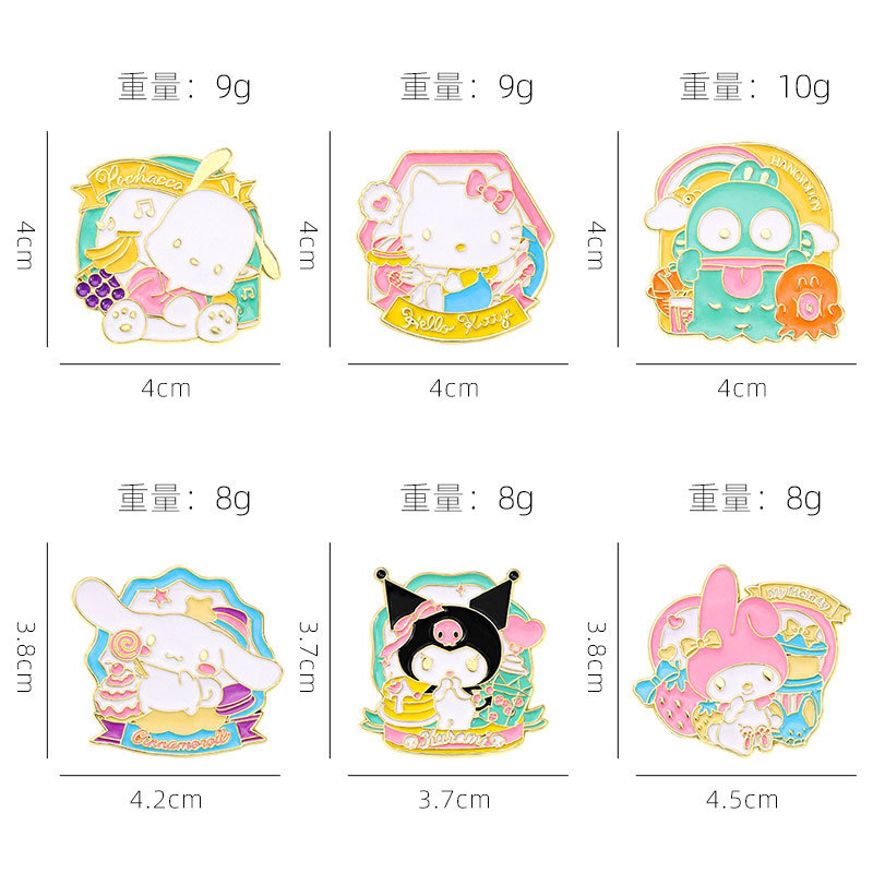 Broche de la serie Sanrio Coulomi Melody Yugui Dog Insignia de dibujos animados japoneses Ropa para niños Bolsos Accesorios