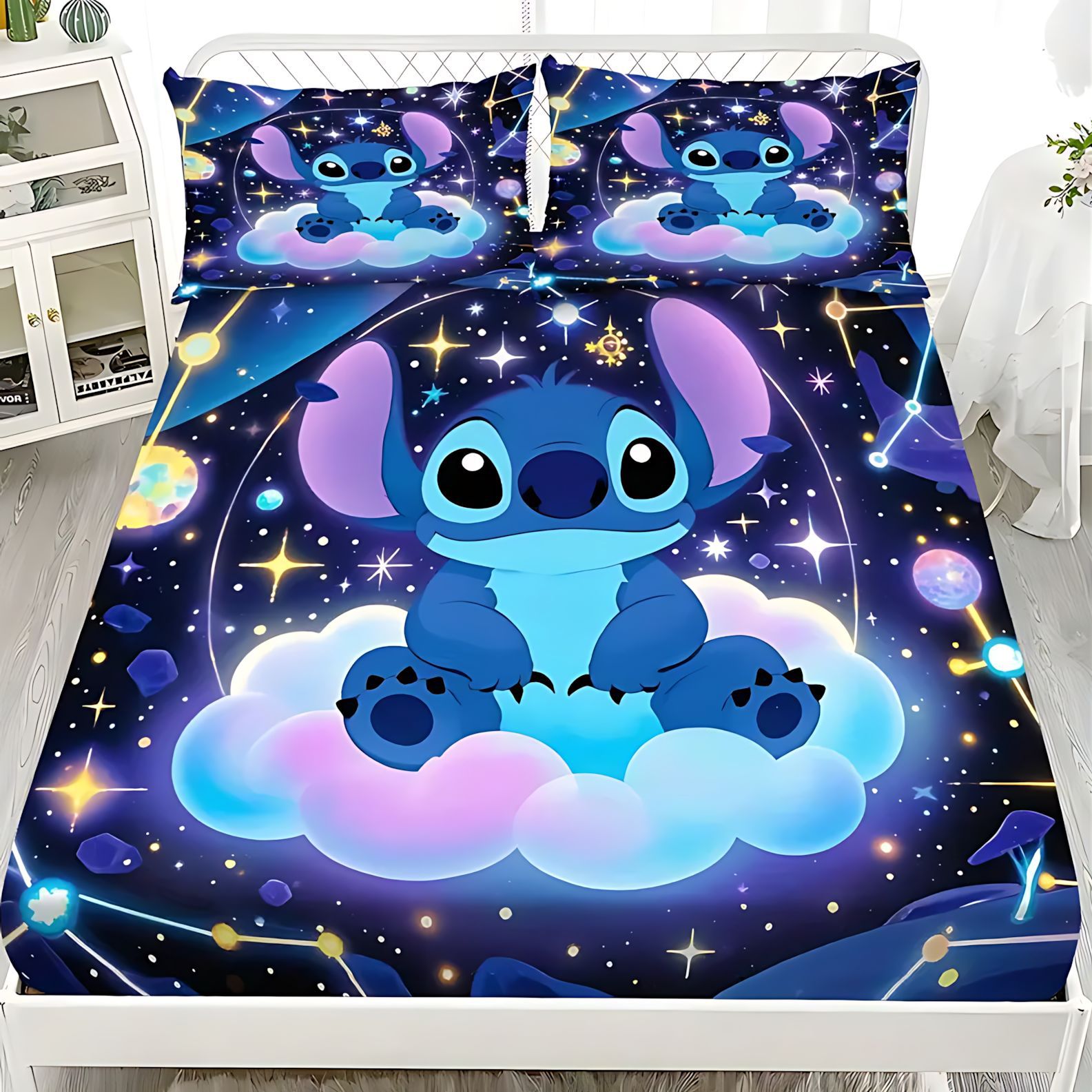 TEMU / JIT Cross-border juguetón Stiltys temático patrón de cama de cama de cama de cama para dibujar se puede hacer