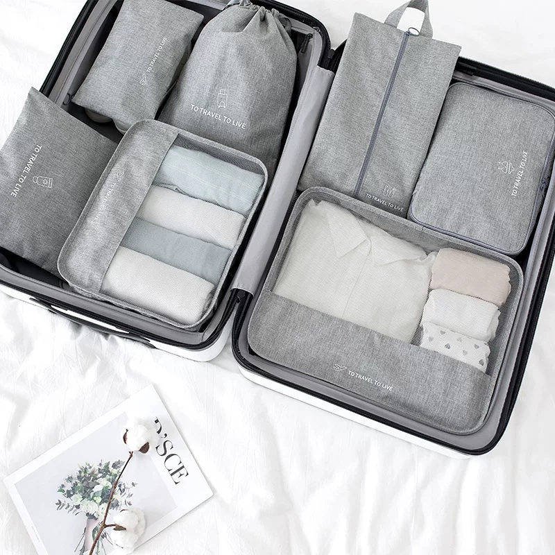 Storage bag for traveling, set, capacious storage system, handheld organizer bag