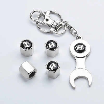 Car tire valve cover: Other Automotive Exterior Supplies - modern-silver-wrench-4-pack