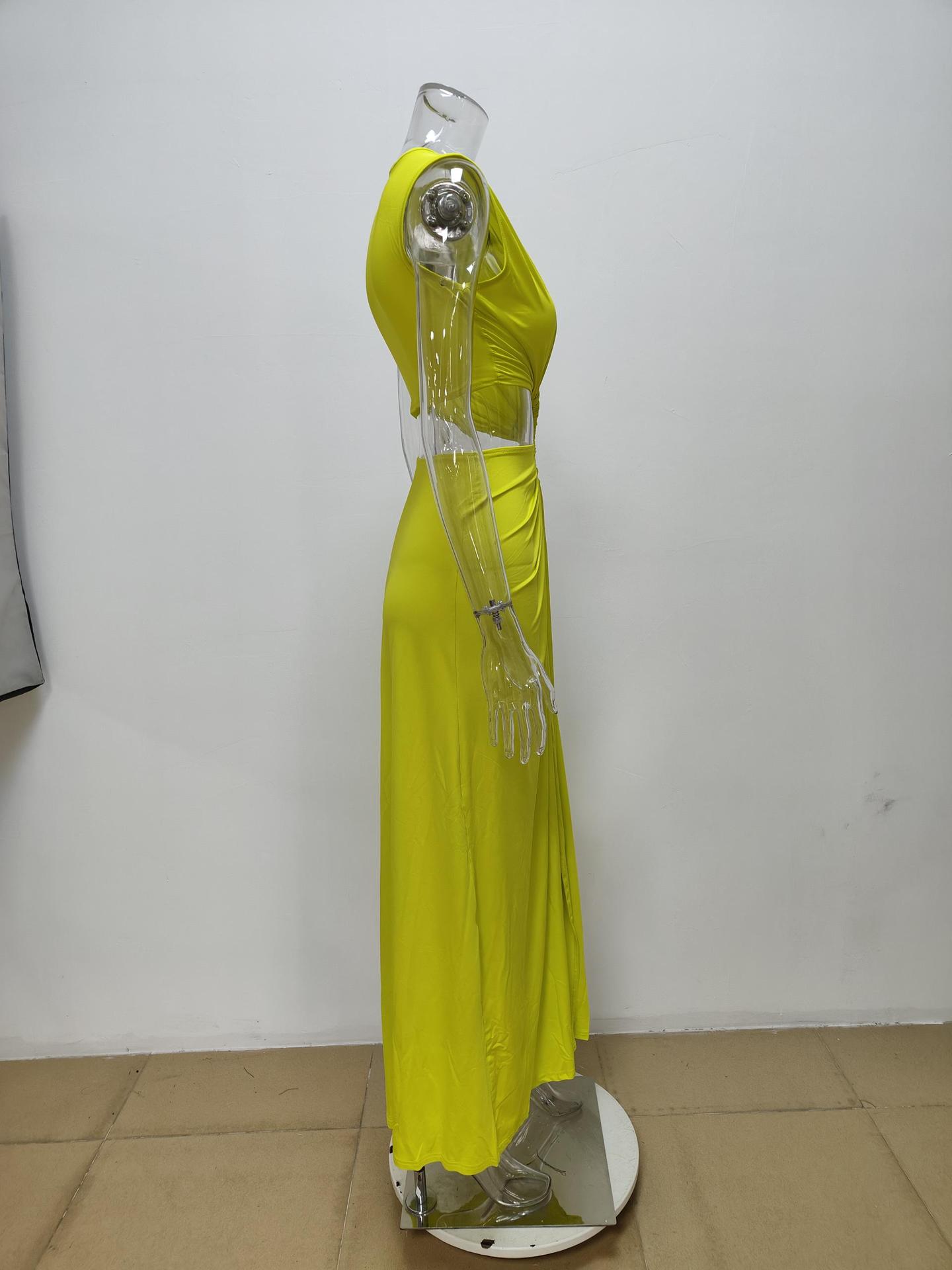 Summer Season Wholesale Women's Sexy Solid Color Solid Color Daily V Neck Sleeveless Sheath Dress