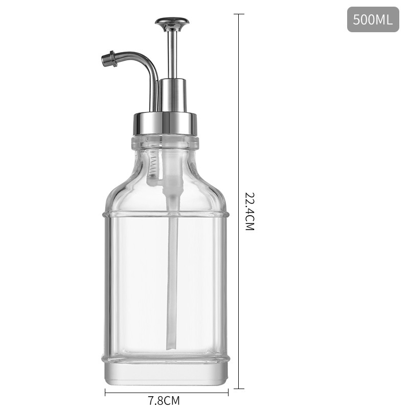 Amazon 16oz dispensador de jarabe de café botella de jarabe de té de leche cuadrado vidrio transparente dispensador de jabón botella dividida