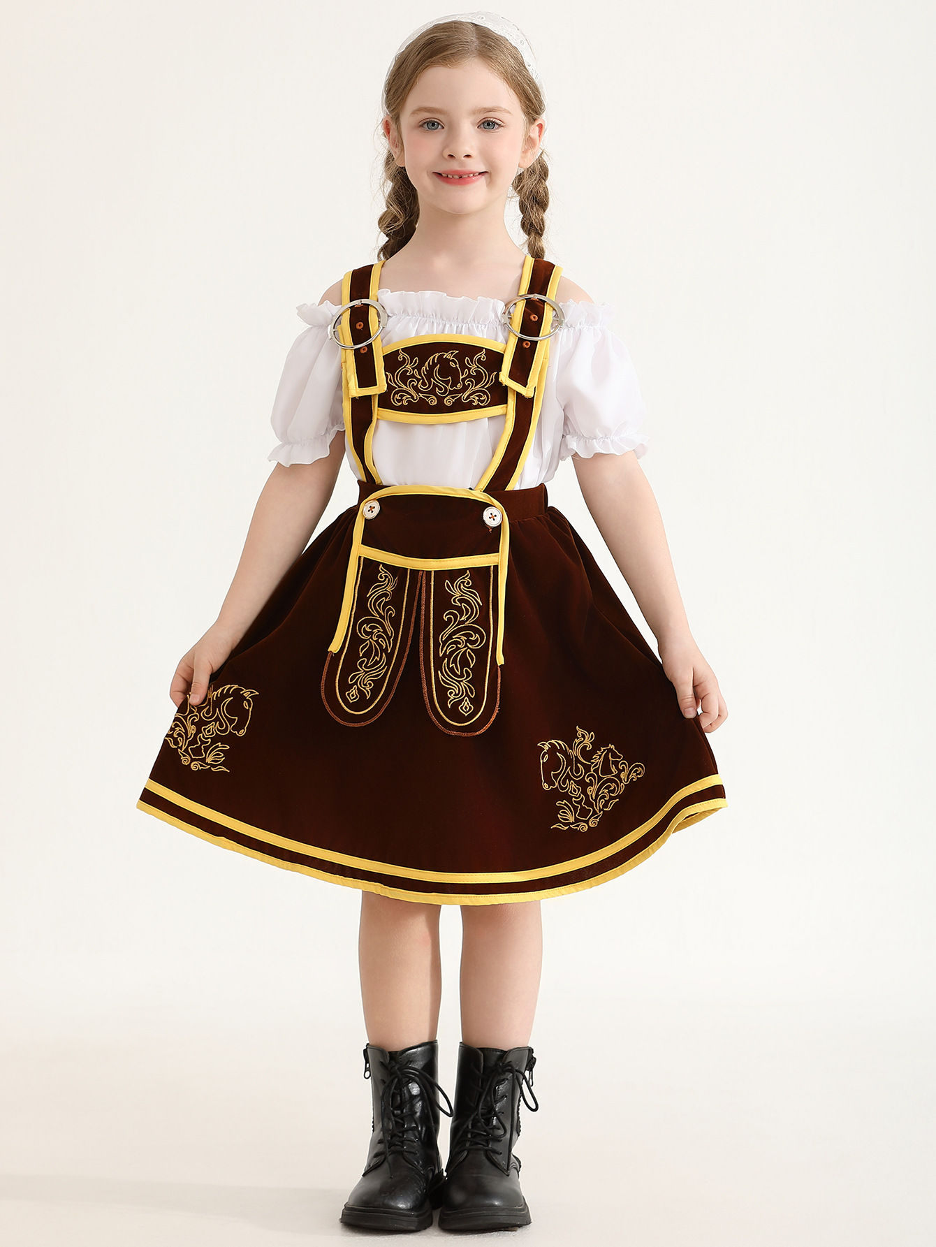 Nuevos trajes tradicionales alemanes de fiesta de la cerveza correa de falda de niñas pantalones de celda de cerveza set de Halloween
